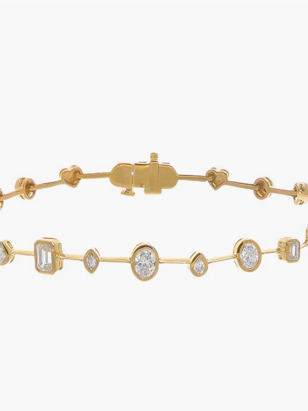 Adina Eden Lab Grown Multi Shape Bezel Tennis Bracelet 14K 1.48Ct